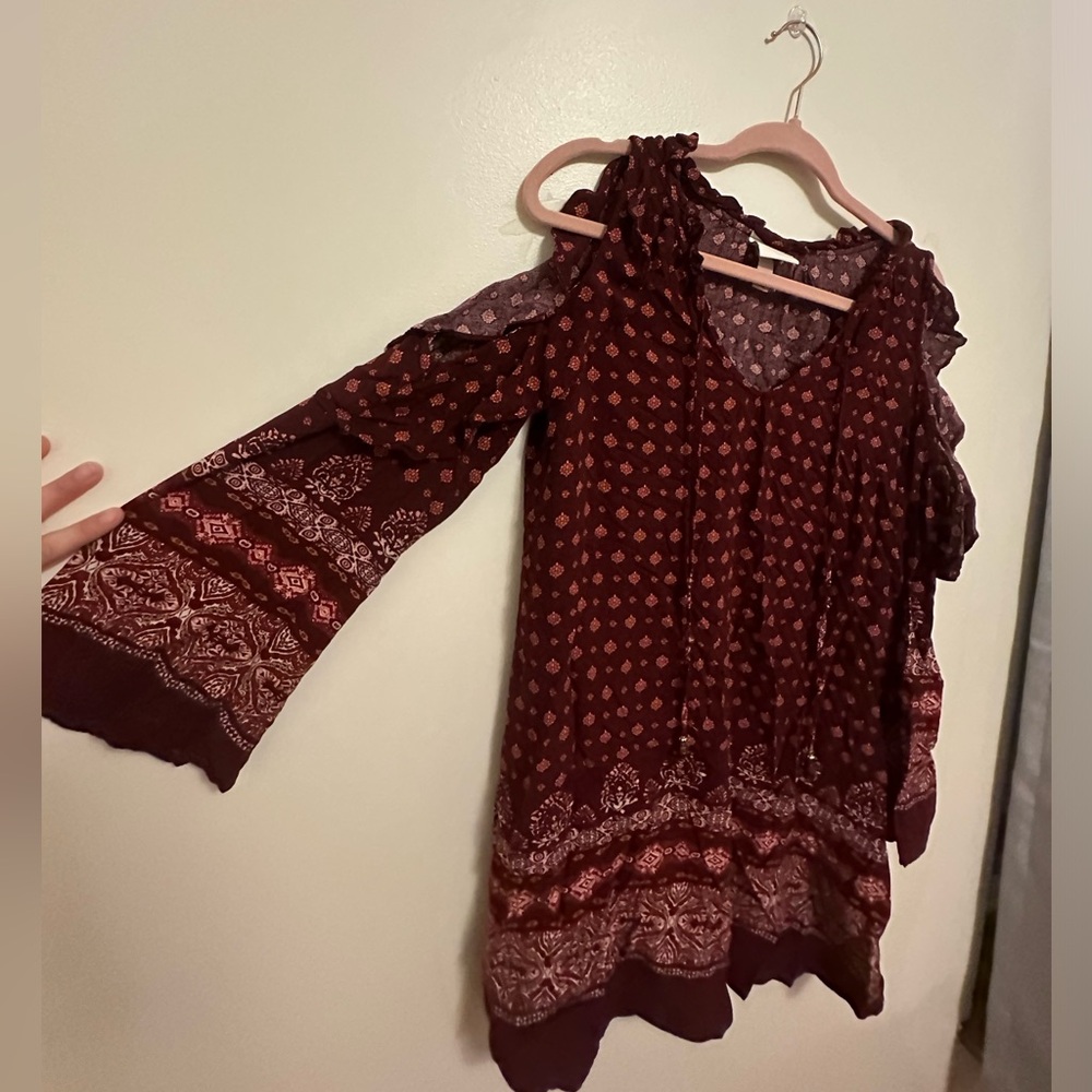 Knox Rose Maroon BOHO Dress
